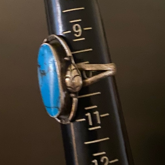 Vintage Taxco Mexico Turquoise Ring | Sterling Silver 925 Size 10 Southwestern - Picture 5 of 7